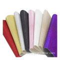 Mesh surface chunky glitter PU faux leather